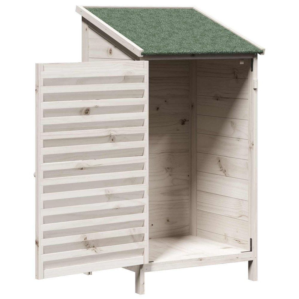 Produktbild för Trädgårdshus med tak Vit 59 x 56 x 113,5 cm Massivt Furu
