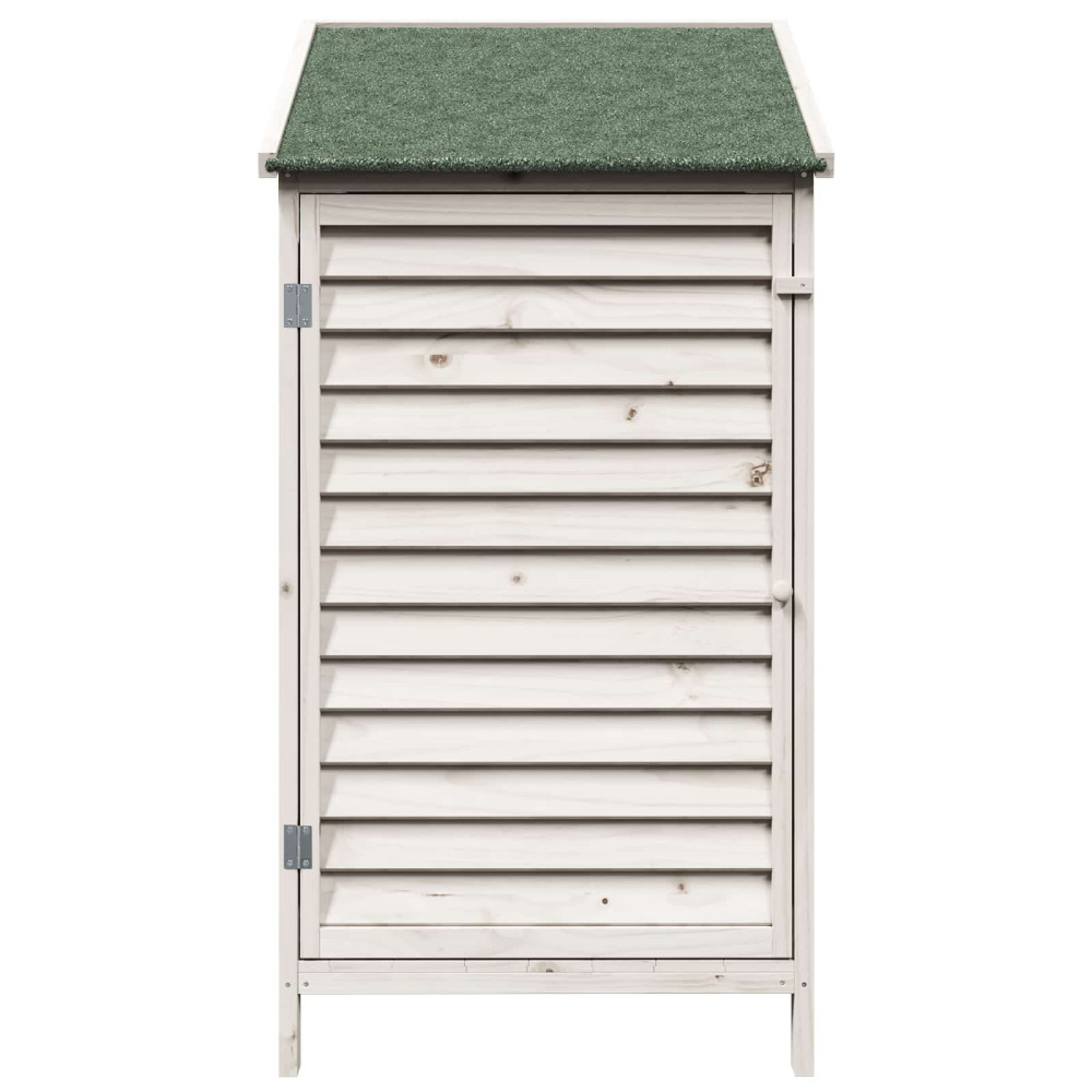 Produktbild för Trädgårdshus med tak Vit 59 x 56 x 113,5 cm Massivt Furu