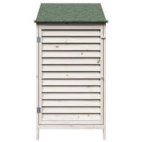 Produktbild för Trädgårdshus med tak Vit 59 x 56 x 113,5 cm Massivt Furu