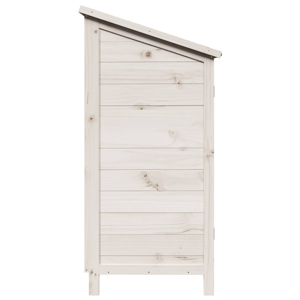 Produktbild för Trädgårdshus med tak Vit 59 x 56 x 113,5 cm Massivt Furu