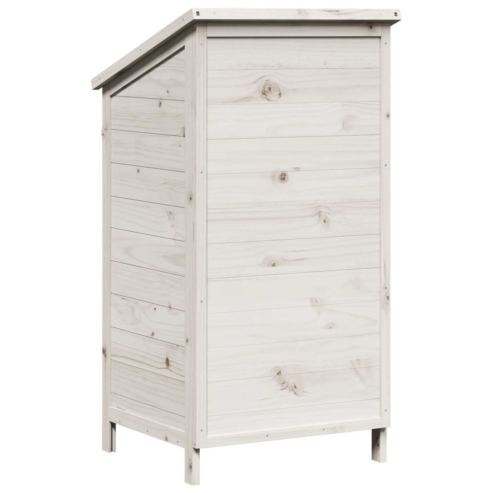 Produktbild för Trädgårdshus med tak Vit 59 x 56 x 113,5 cm Massivt Furu
