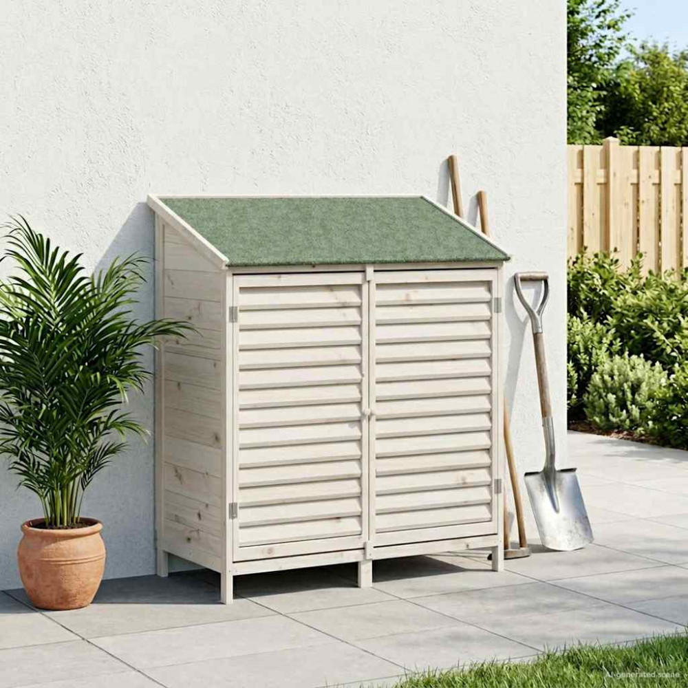 Produktbild för Trädgårdshus med tak Vit 106 x 56 x 113,5 cm Massivt Furu