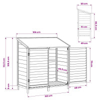 Produktbild för Trädgårdshus med tak Vit 106 x 56 x 113,5 cm Massivt Furu