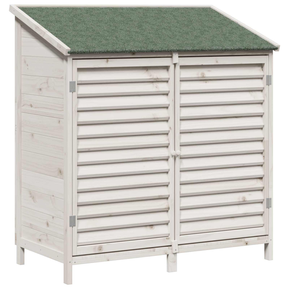 Produktbild för Trädgårdshus med tak Vit 106 x 56 x 113,5 cm Massivt Furu