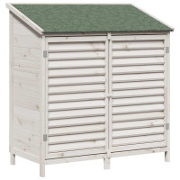 Produktbild för Trädgårdshus med tak Vit 106 x 56 x 113,5 cm Massivt Furu