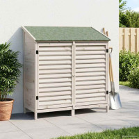 Produktbild för Trädgårdshus med tak Vit 106 x 56 x 113,5 cm Massivt Furu