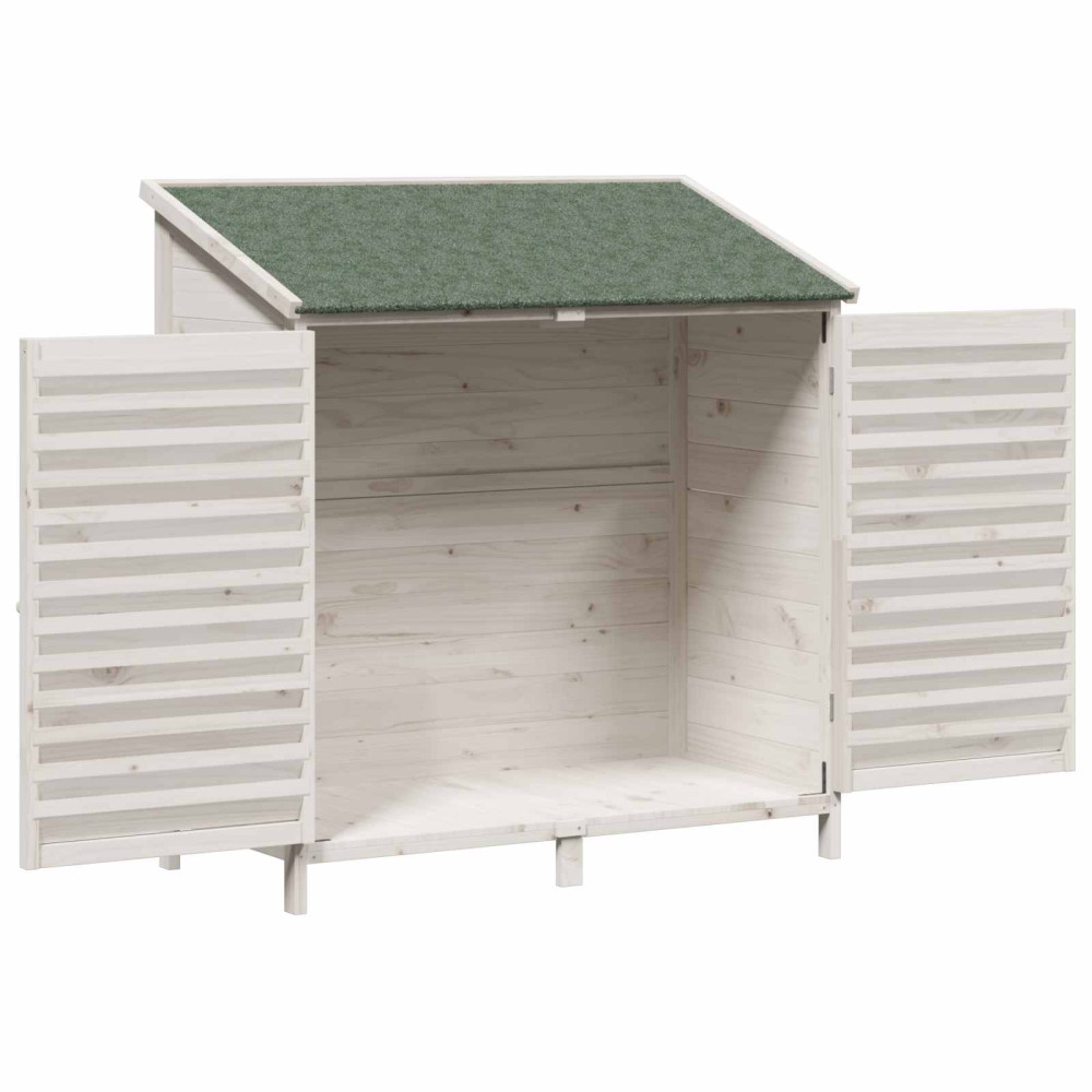 Produktbild för Trädgårdshus med tak Vit 106 x 56 x 113,5 cm Massivt Furu