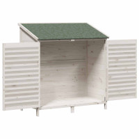 Produktbild för Trädgårdshus med tak Vit 106 x 56 x 113,5 cm Massivt Furu