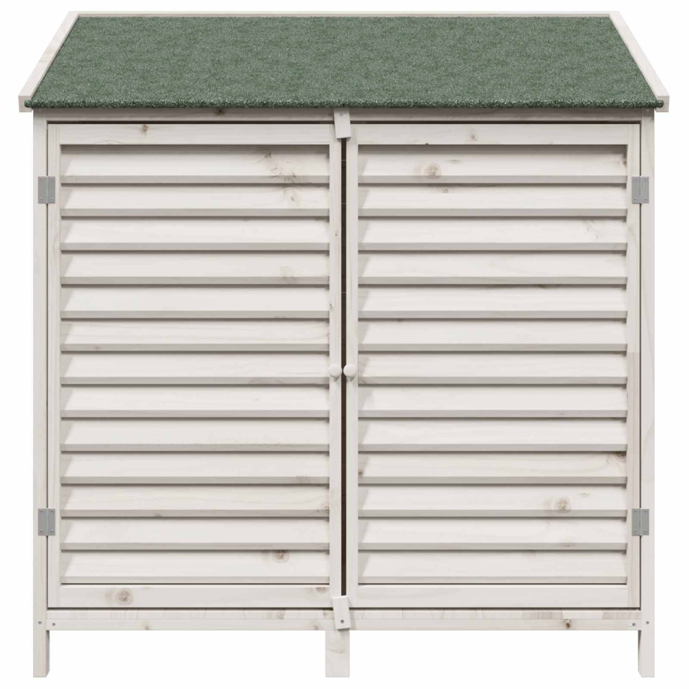 Produktbild för Trädgårdshus med tak Vit 106 x 56 x 113,5 cm Massivt Furu