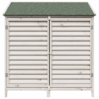 Produktbild för Trädgårdshus med tak Vit 106 x 56 x 113,5 cm Massivt Furu