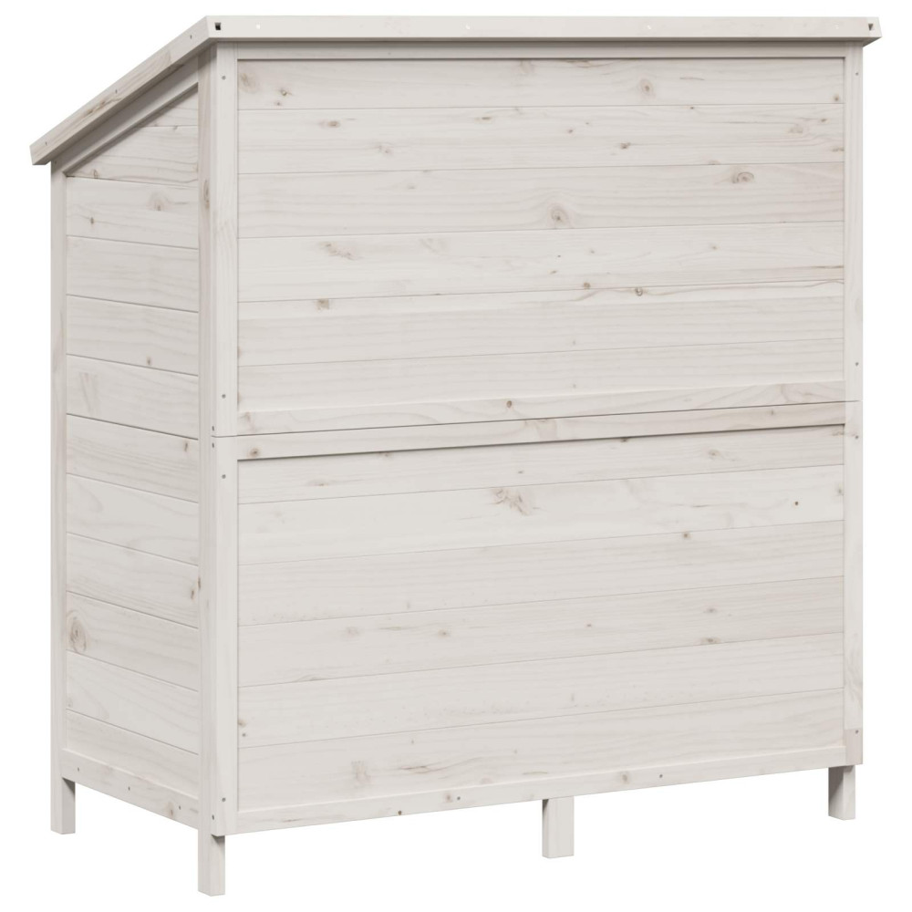 Produktbild för Trädgårdshus med tak Vit 106 x 56 x 113,5 cm Massivt Furu