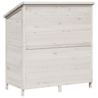 Produktbild för Trädgårdshus med tak Vit 106 x 56 x 113,5 cm Massivt Furu