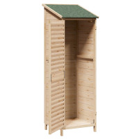 Produktbild för Trädgårdshus med tak Naturlig 59 x 56 x 176 cm Massivt Furu