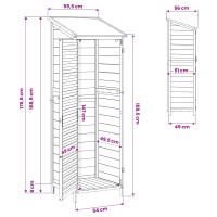 Produktbild för Trädgårdshus med tak Vit 59 x 56 x 176 cm Massivt Furu