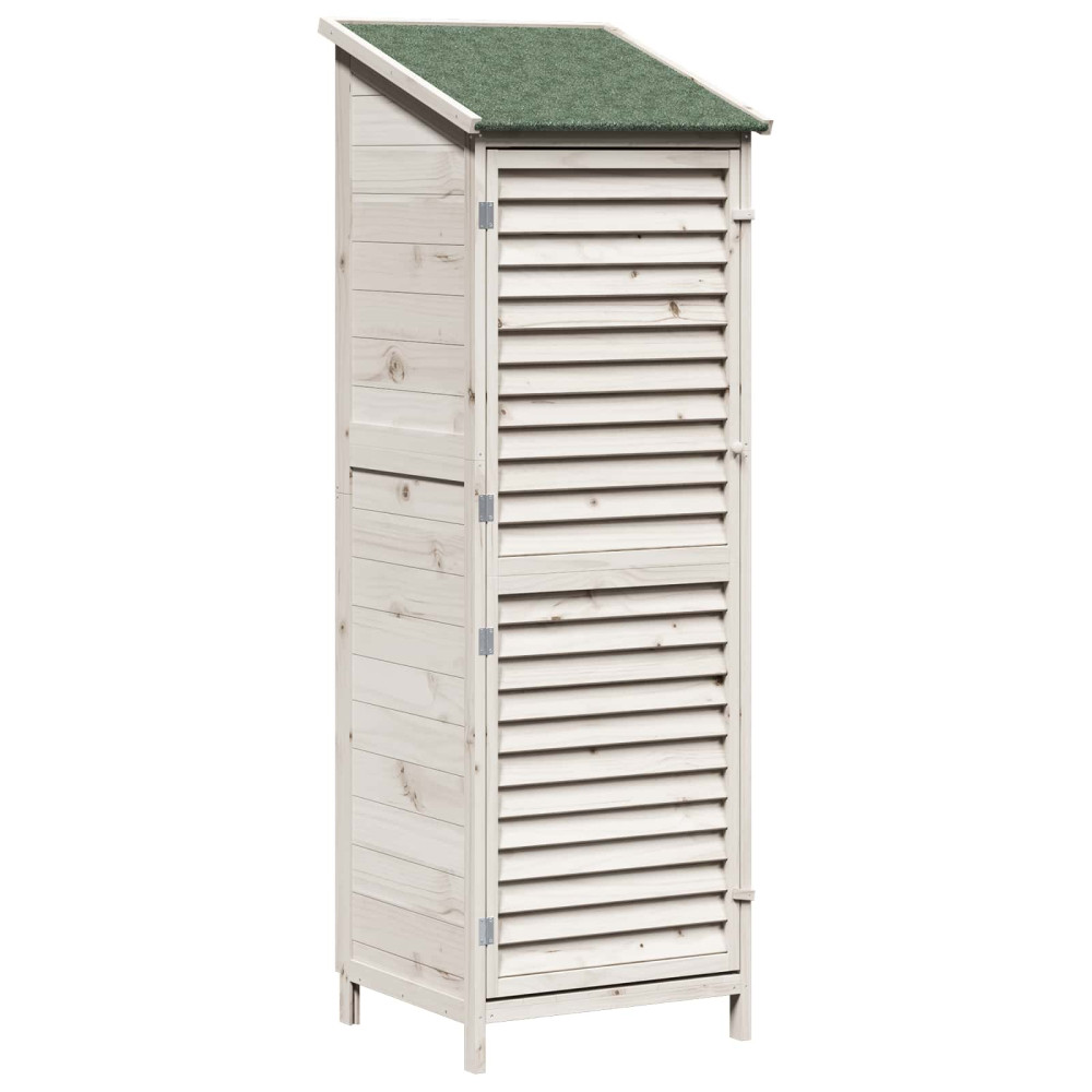 Produktbild för Trädgårdshus med tak Vit 59 x 56 x 176 cm Massivt Furu