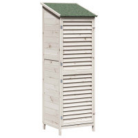 Produktbild för Trädgårdshus med tak Vit 59 x 56 x 176 cm Massivt Furu