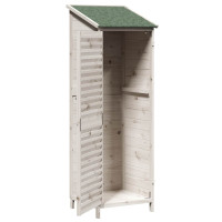 Produktbild för Trädgårdshus med tak Vit 59 x 56 x 176 cm Massivt Furu