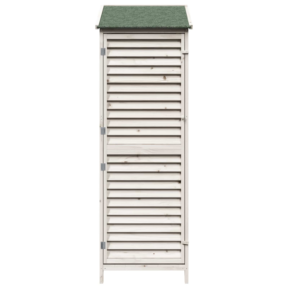 Produktbild för Trädgårdshus med tak Vit 59 x 56 x 176 cm Massivt Furu