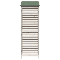 Produktbild för Trädgårdshus med tak Vit 59 x 56 x 176 cm Massivt Furu