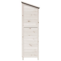 Produktbild för Trädgårdshus med tak Vit 59 x 56 x 176 cm Massivt Furu