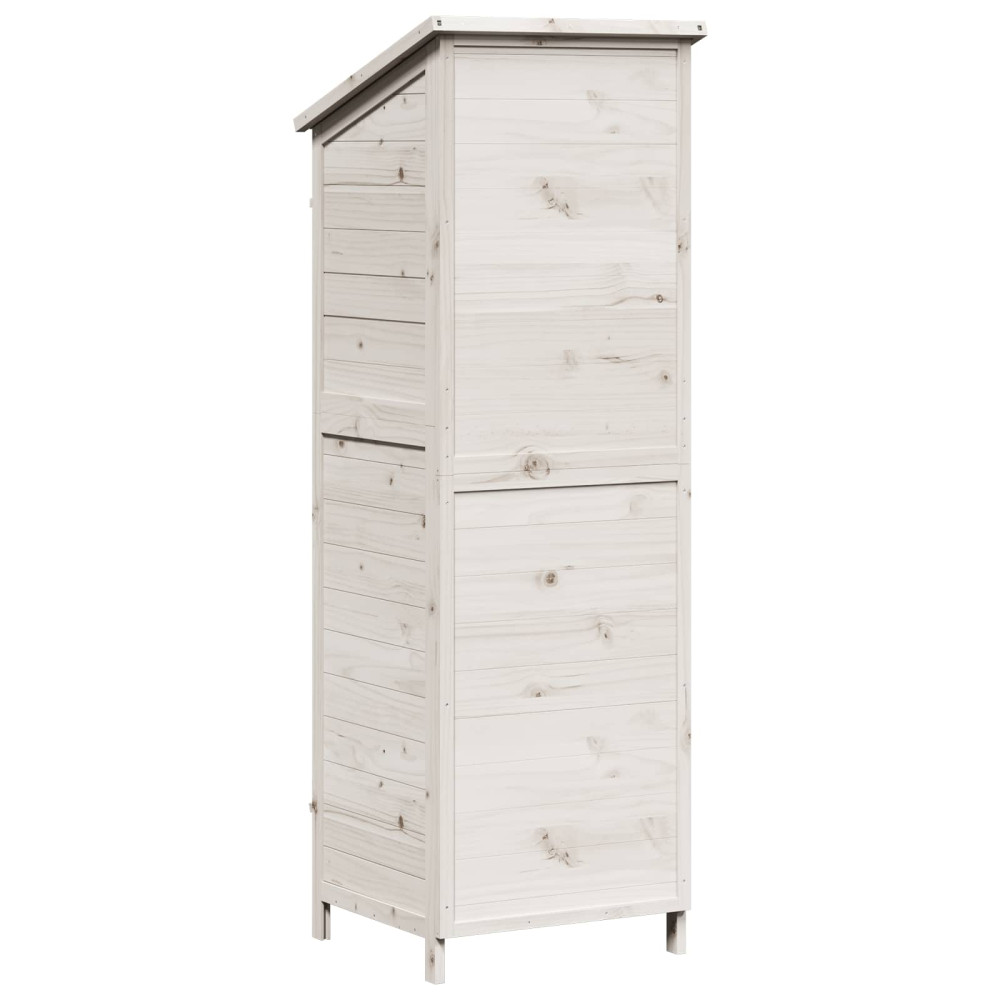 Produktbild för Trädgårdshus med tak Vit 59 x 56 x 176 cm Massivt Furu