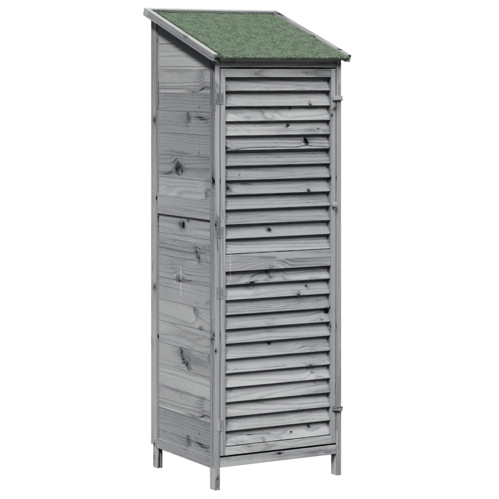 Produktbild för Trädgårdshus med tak Grå 59 x 56 x 176 cm Massivt Furu