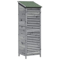 Produktbild för Trädgårdshus med tak Grå 59 x 56 x 176 cm Massivt Furu