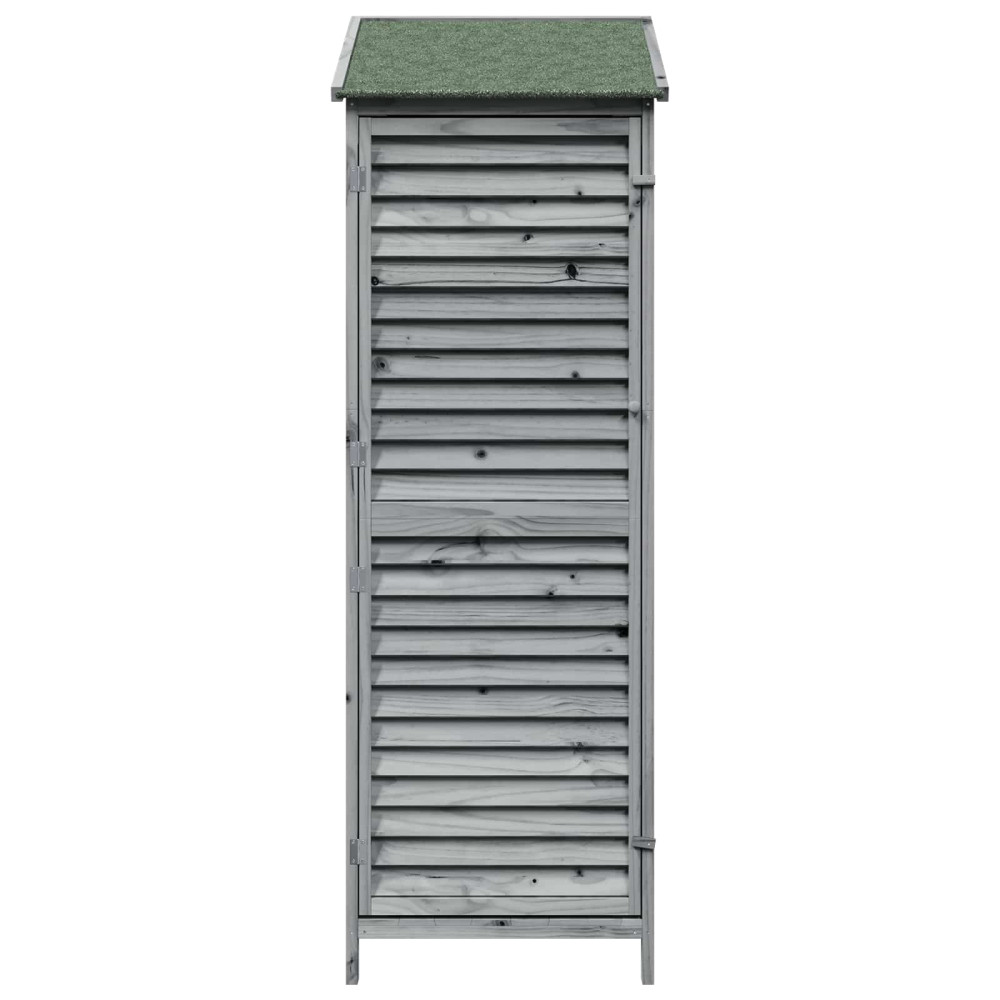 Produktbild för Trädgårdshus med tak Grå 59 x 56 x 176 cm Massivt Furu