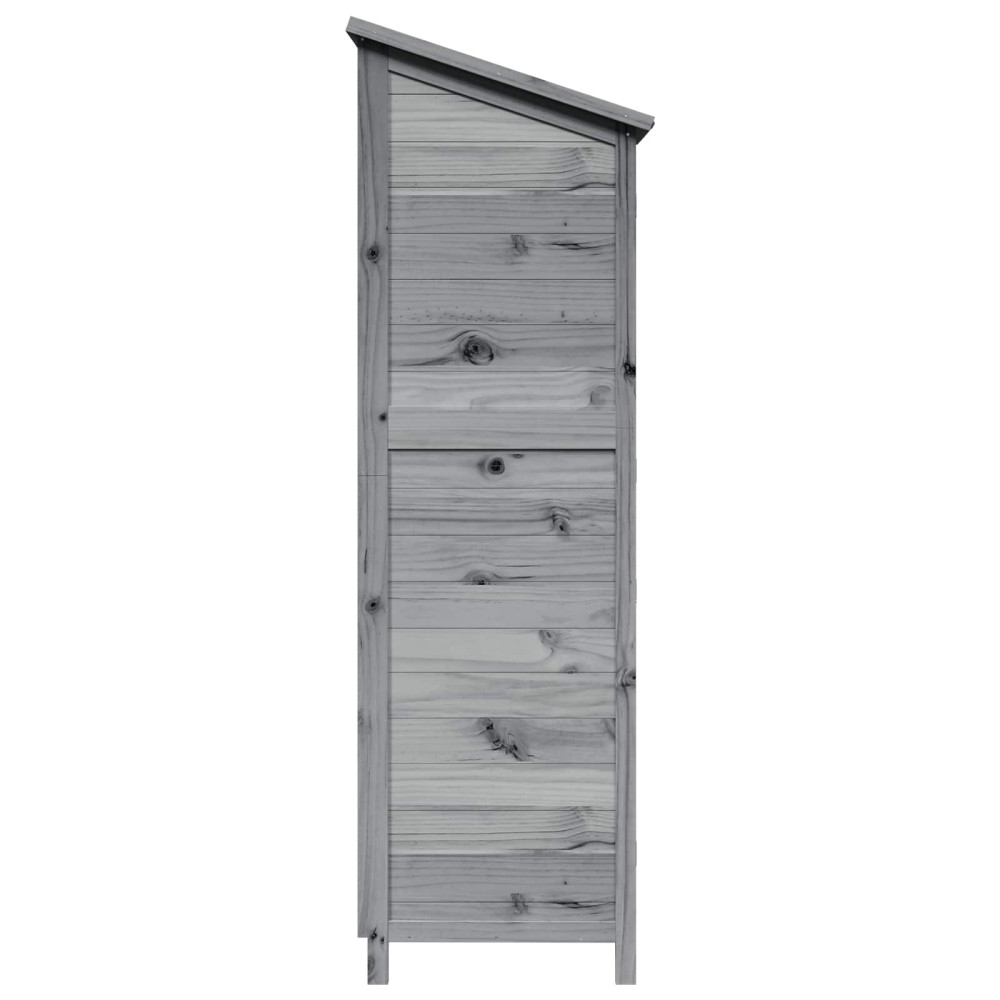 Produktbild för Trädgårdshus med tak Grå 59 x 56 x 176 cm Massivt Furu