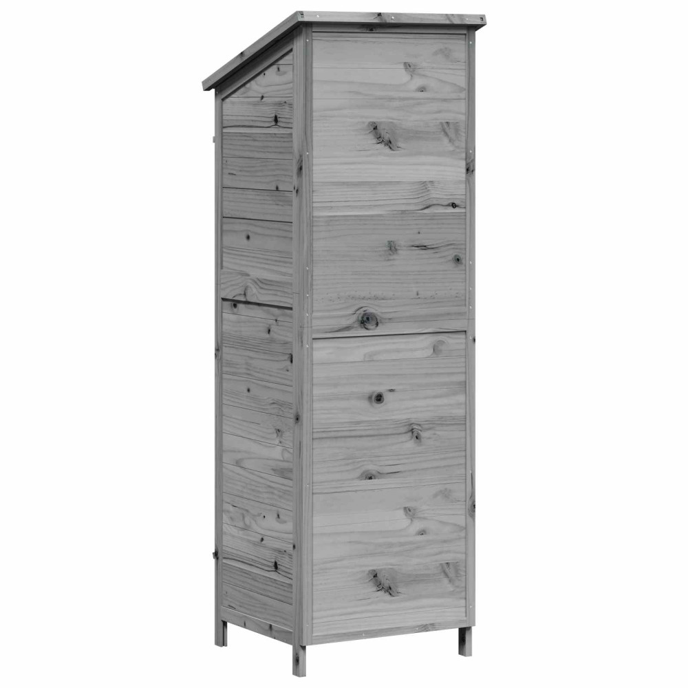 Produktbild för Trädgårdshus med tak Grå 59 x 56 x 176 cm Massivt Furu