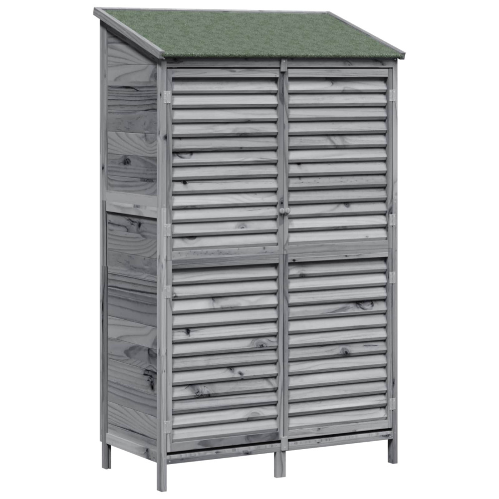 Produktbild för Trädgårdshus med tak Grå 106 x 56 x 176,5 cm Massivt Furu