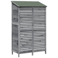 Produktbild för Trädgårdshus med tak Grå 106 x 56 x 176,5 cm Massivt Furu