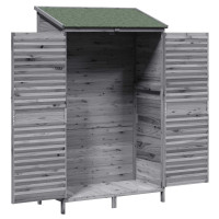 Produktbild för Trädgårdshus med tak Grå 106 x 56 x 176,5 cm Massivt Furu