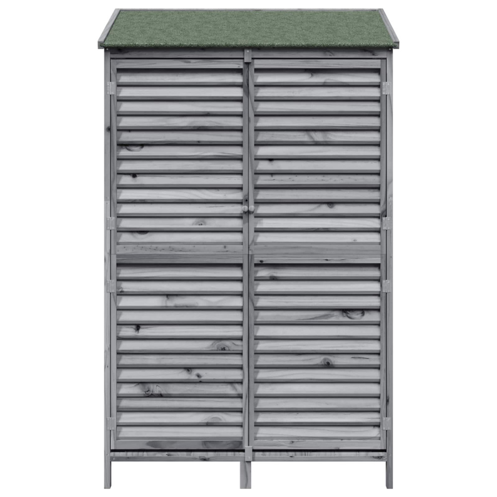 Produktbild för Trädgårdshus med tak Grå 106 x 56 x 176,5 cm Massivt Furu
