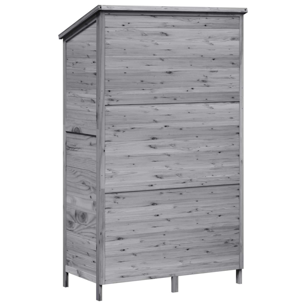 Produktbild för Trädgårdshus med tak Grå 106 x 56 x 176,5 cm Massivt Furu