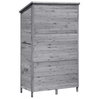Produktbild för Trädgårdshus med tak Grå 106 x 56 x 176,5 cm Massivt Furu