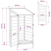 Produktbild för Trädgårdshus med tak Vit 59,5 x 56 x 113,5 cm Massivt Furu