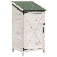Produktbild för Trädgårdshus med tak Vit 59,5 x 56 x 113,5 cm Massivt Furu