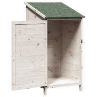 Produktbild för Trädgårdshus med tak Vit 59,5 x 56 x 113,5 cm Massivt Furu