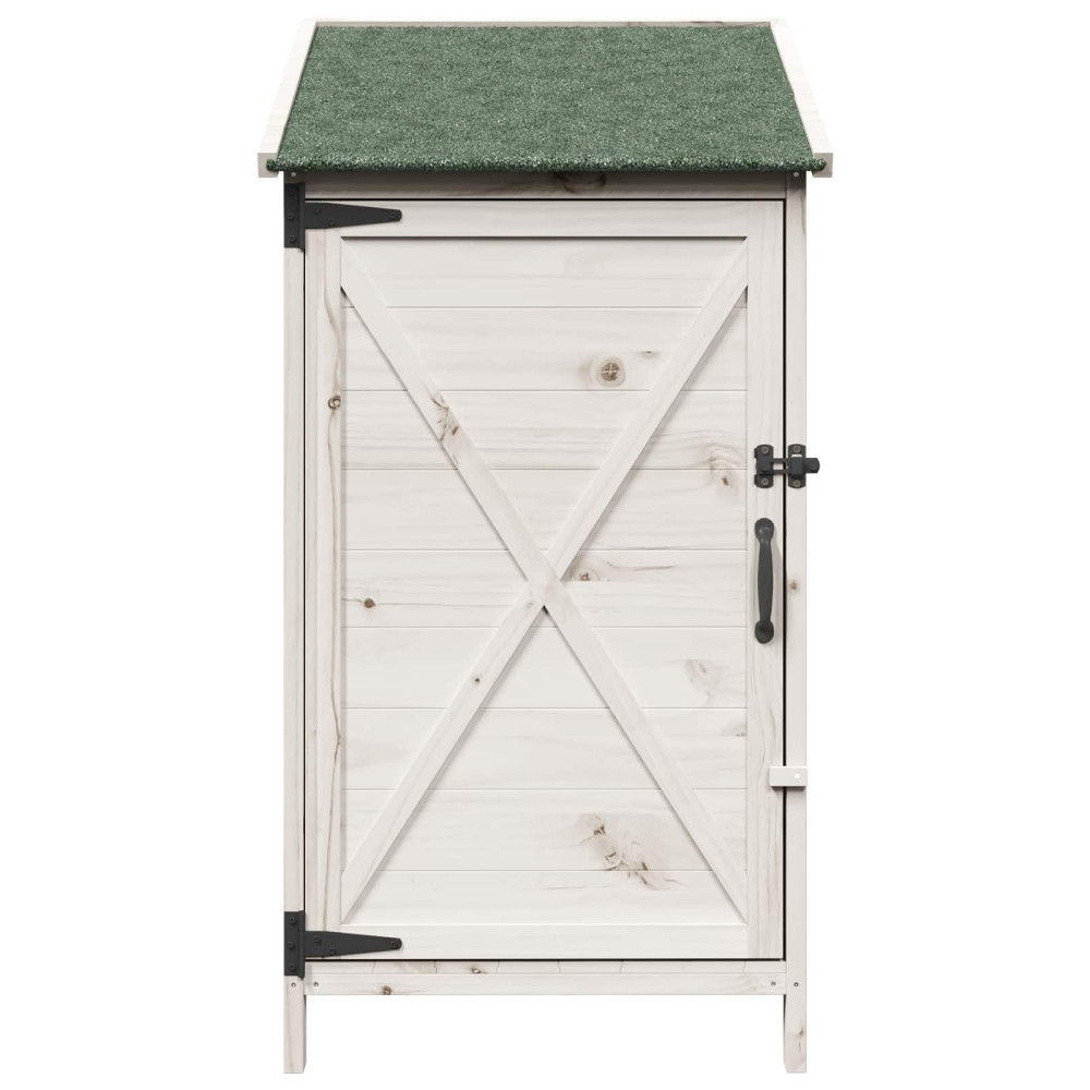 Produktbild för Trädgårdshus med tak Vit 59,5 x 56 x 113,5 cm Massivt Furu
