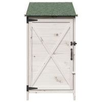 Produktbild för Trädgårdshus med tak Vit 59,5 x 56 x 113,5 cm Massivt Furu