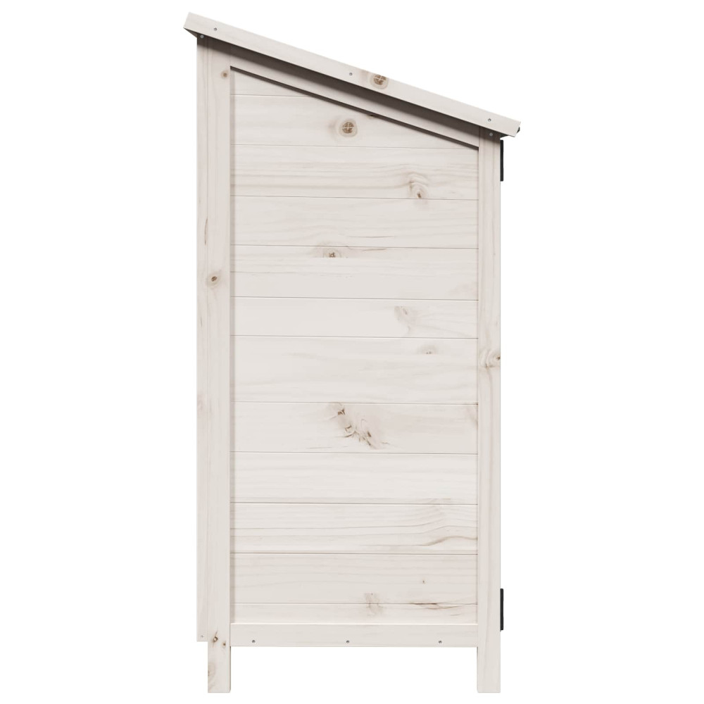 Produktbild för Trädgårdshus med tak Vit 59,5 x 56 x 113,5 cm Massivt Furu