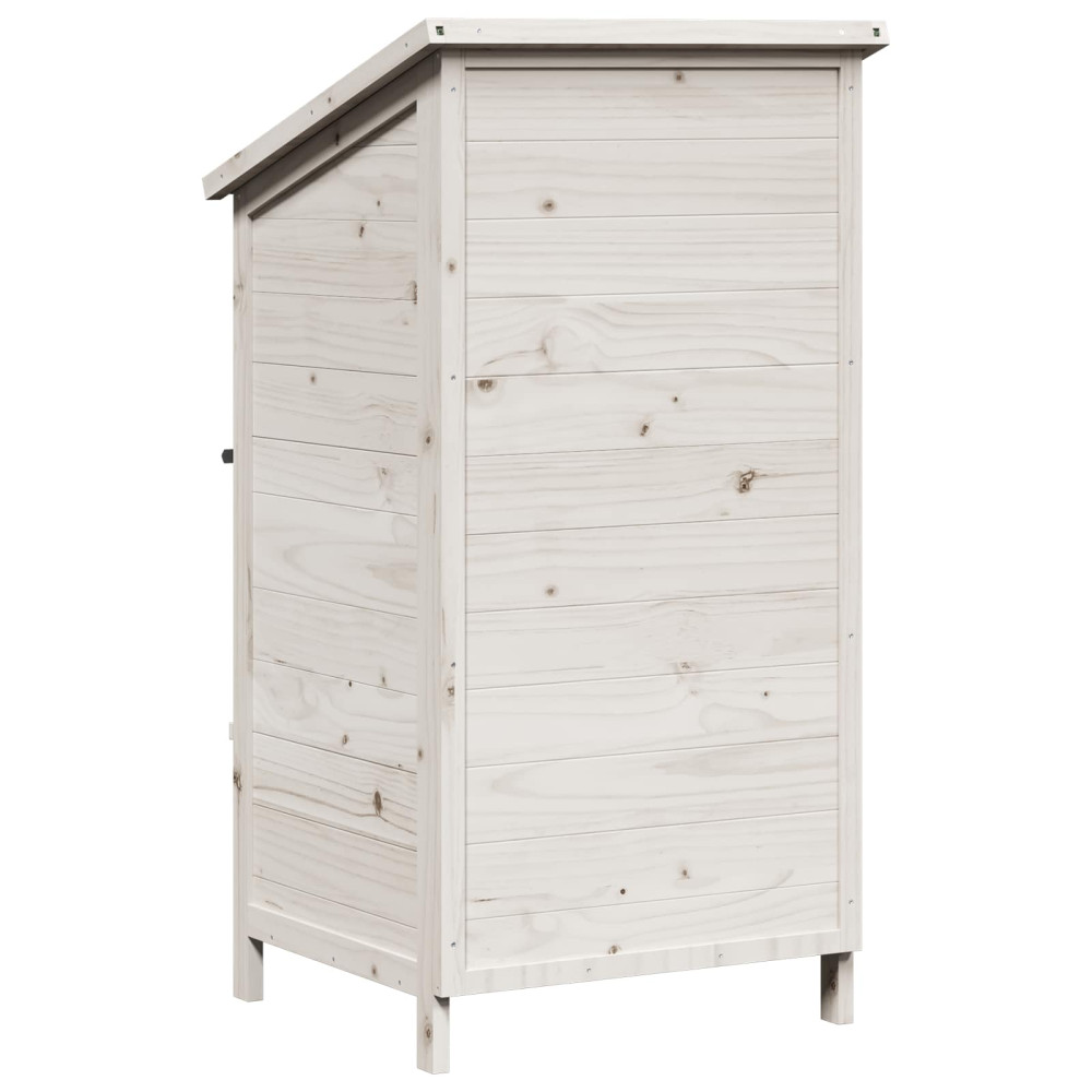 Produktbild för Trädgårdshus med tak Vit 59,5 x 56 x 113,5 cm Massivt Furu