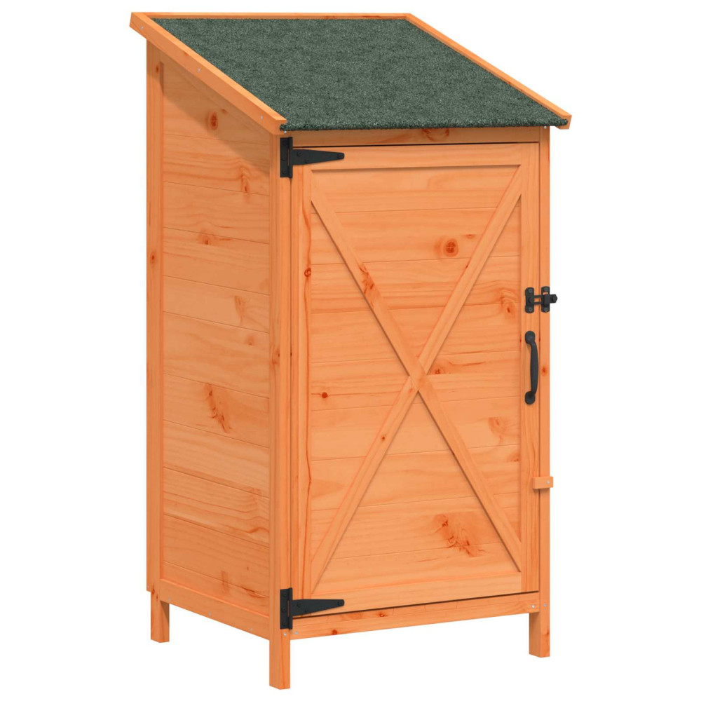 Produktbild för Trädgårdshus med tak Brun 59,5 x 56 x 113,5 cm Massivt Furu
