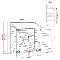 Produktbild för Trädgårdshus med tak Vit 106 x 56 x 113,5 cm Massivt Furu