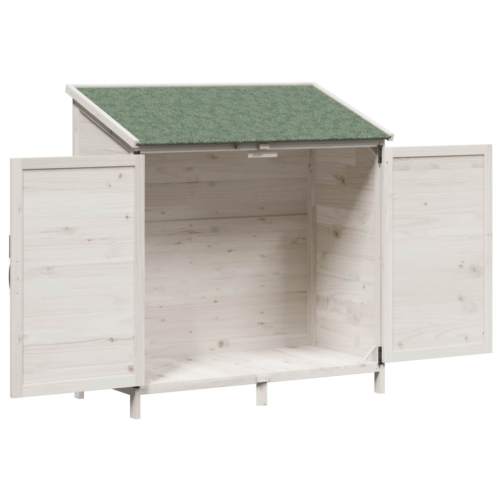 Produktbild för Trädgårdshus med tak Vit 106 x 56 x 113,5 cm Massivt Furu
