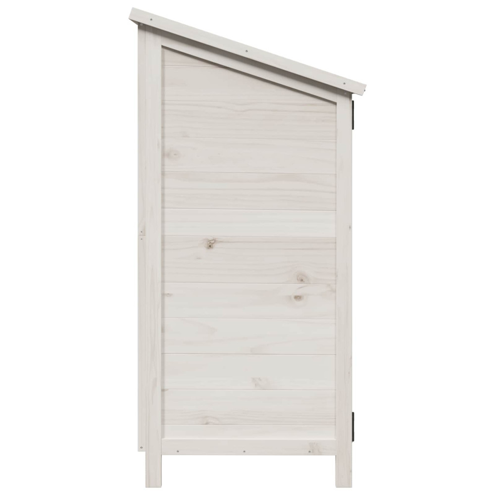 Produktbild för Trädgårdshus med tak Vit 106 x 56 x 113,5 cm Massivt Furu