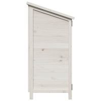 Produktbild för Trädgårdshus med tak Vit 106 x 56 x 113,5 cm Massivt Furu