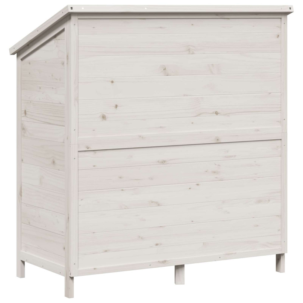 Produktbild för Trädgårdshus med tak Vit 106 x 56 x 113,5 cm Massivt Furu