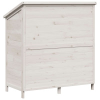 Produktbild för Trädgårdshus med tak Vit 106 x 56 x 113,5 cm Massivt Furu